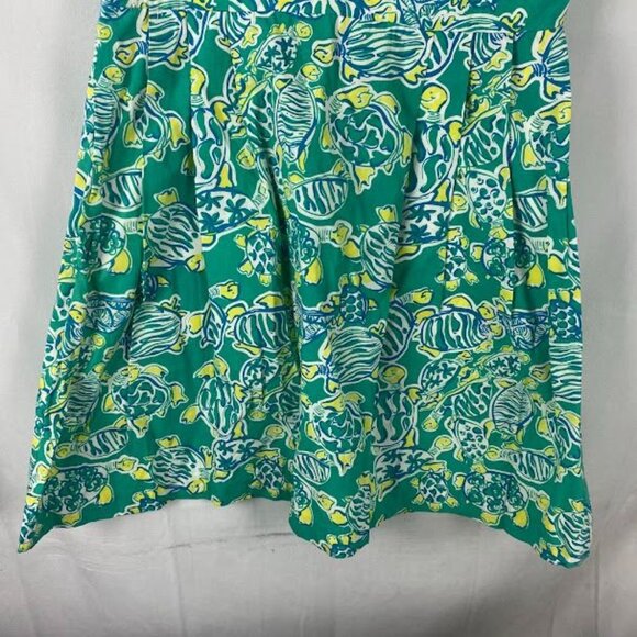 Lilly Pulitzer Vintage Green Turtle Print Dress Women's Size 8 - Picture 8 of 16